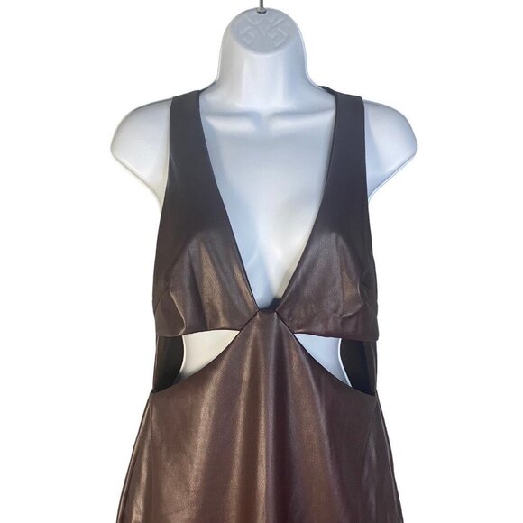 Nookie Womens Alexia Cut‎ Out Midi in Chocolate Size Large - Picture 3 of 9